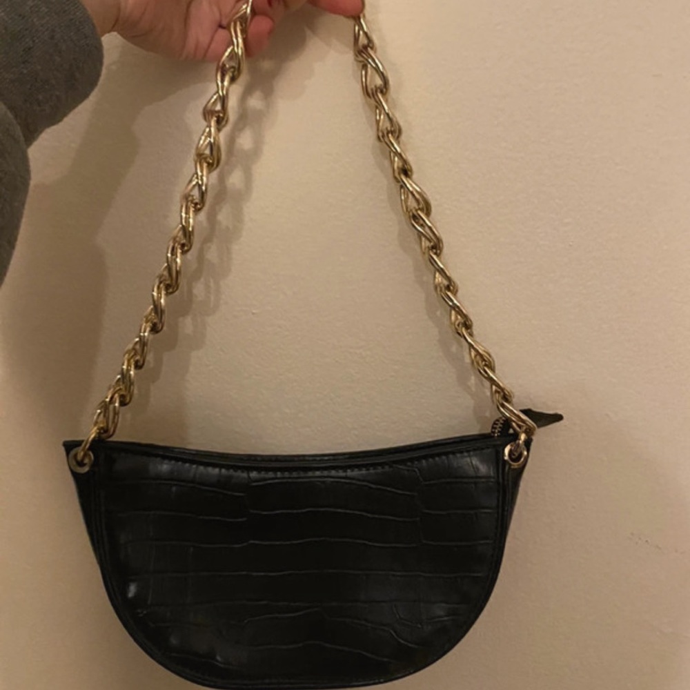 Zara black shoulder purse
